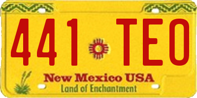 NM license plate 441TEO