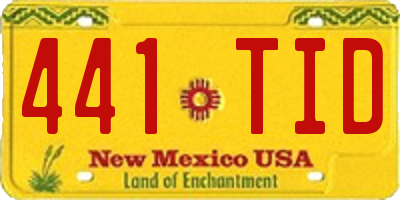 NM license plate 441TID