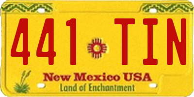 NM license plate 441TIN