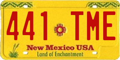 NM license plate 441TME