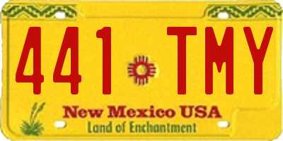 NM license plate 441TMY