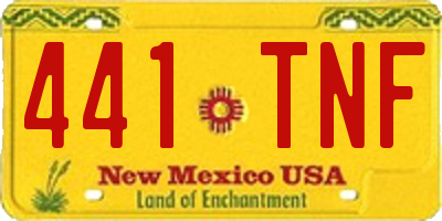 NM license plate 441TNF