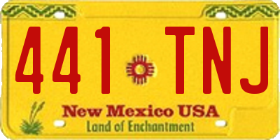 NM license plate 441TNJ