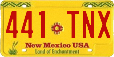 NM license plate 441TNX