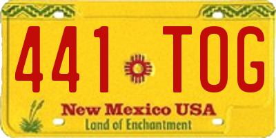 NM license plate 441TOG