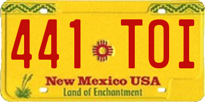 NM license plate 441TOI