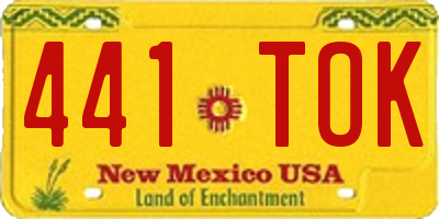 NM license plate 441TOK