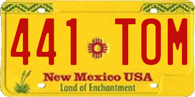 NM license plate 441TOM