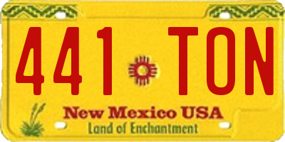 NM license plate 441TON