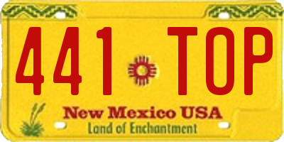 NM license plate 441TOP