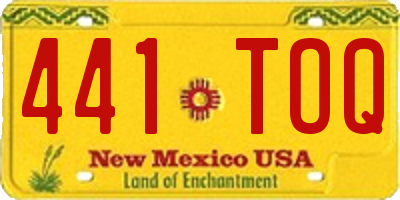 NM license plate 441TOQ