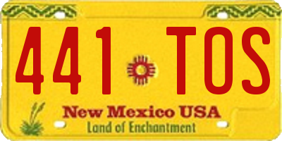NM license plate 441TOS