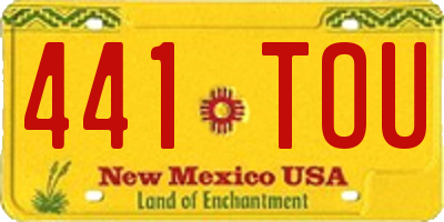 NM license plate 441TOU