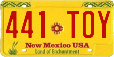 NM license plate 441TOY