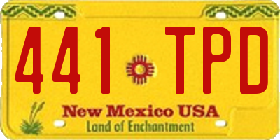 NM license plate 441TPD