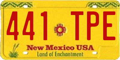 NM license plate 441TPE