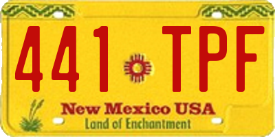 NM license plate 441TPF