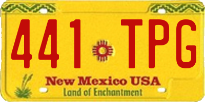 NM license plate 441TPG