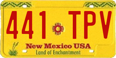 NM license plate 441TPV