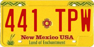 NM license plate 441TPW