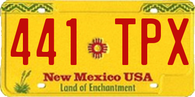 NM license plate 441TPX