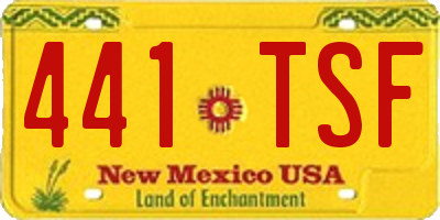 NM license plate 441TSF