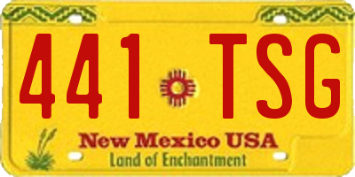 NM license plate 441TSG