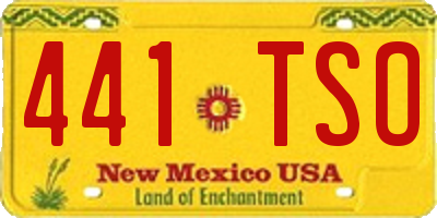 NM license plate 441TSO