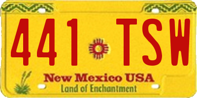 NM license plate 441TSW