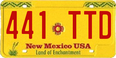 NM license plate 441TTD
