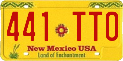 NM license plate 441TTO