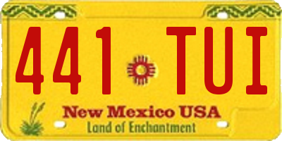 NM license plate 441TUI