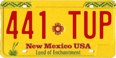 NM license plate 441TUP