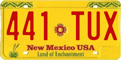 NM license plate 441TUX