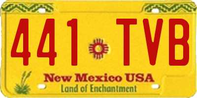 NM license plate 441TVB