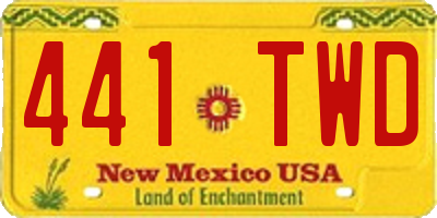 NM license plate 441TWD