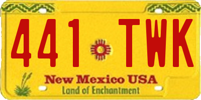 NM license plate 441TWK