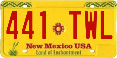 NM license plate 441TWL