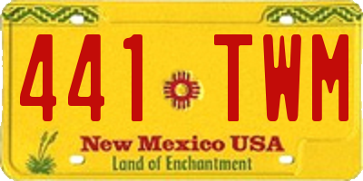 NM license plate 441TWM
