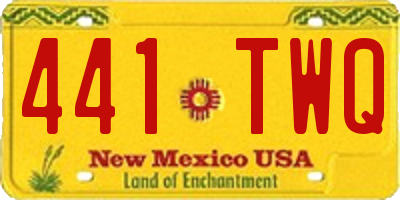 NM license plate 441TWQ