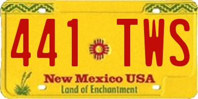NM license plate 441TWS