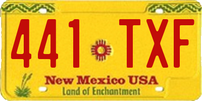 NM license plate 441TXF
