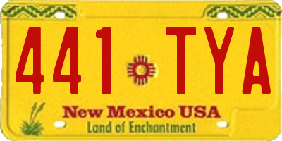 NM license plate 441TYA