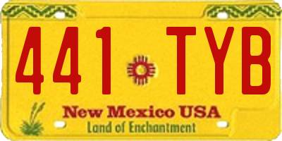 NM license plate 441TYB