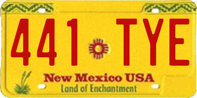 NM license plate 441TYE