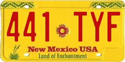NM license plate 441TYF