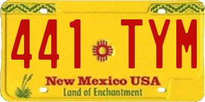 NM license plate 441TYM