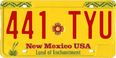 NM license plate 441TYU