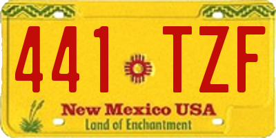 NM license plate 441TZF