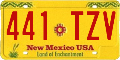 NM license plate 441TZV